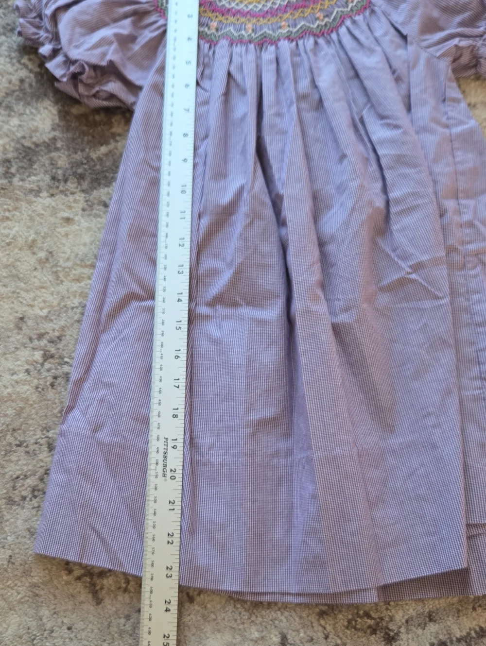 Rosalina Collection Purple Gingham Smocked Dress Size 2T